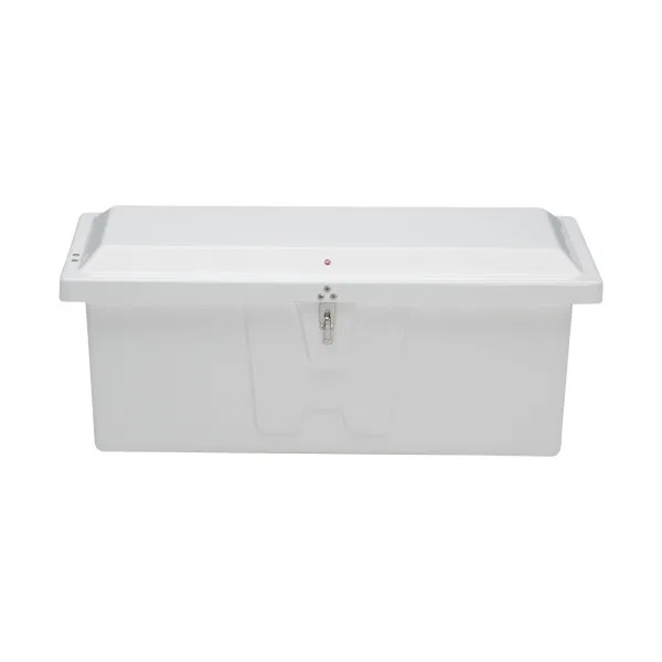 83557 – TAYLOR MADE Dock Storage Box, Medium Low Profile 48 Inch Length x 20 Inch Width x 18 Inch Height White Fiberg...
